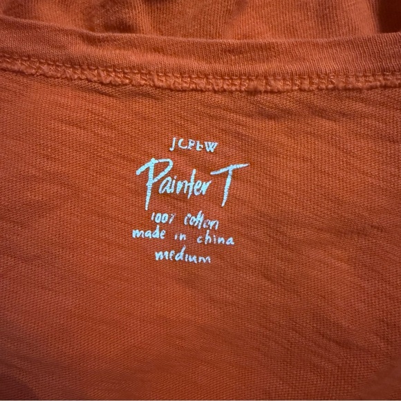 J Crew Orange 3/4 Sleeve Scoop Neck Painter T Shirt - Picture 4 of 4